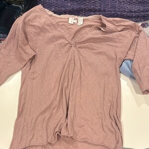 DKNY Mauve V-Neck Blouse